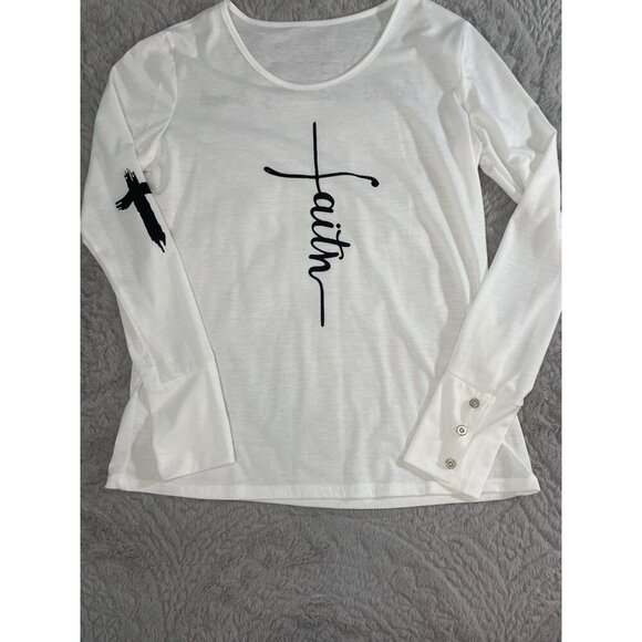 Light in the Box Women's Christian Faith White Graphic T Size M NWOT - Picture 6 of 10
